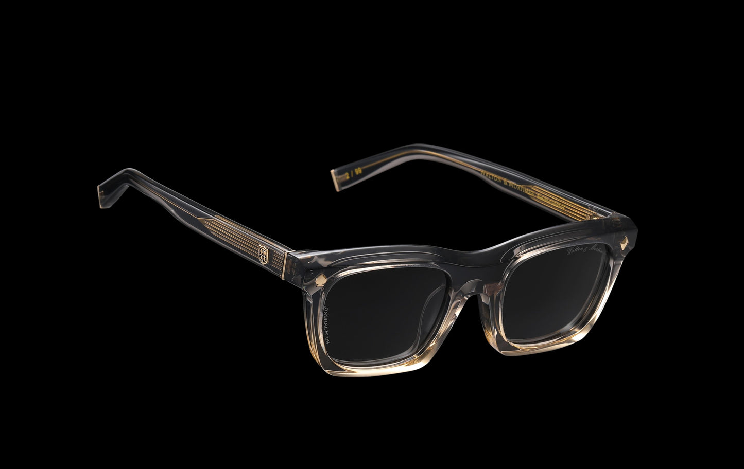 Walton & Mortimer NO. 54: "Inferno" Transparant Gray Sunglasses