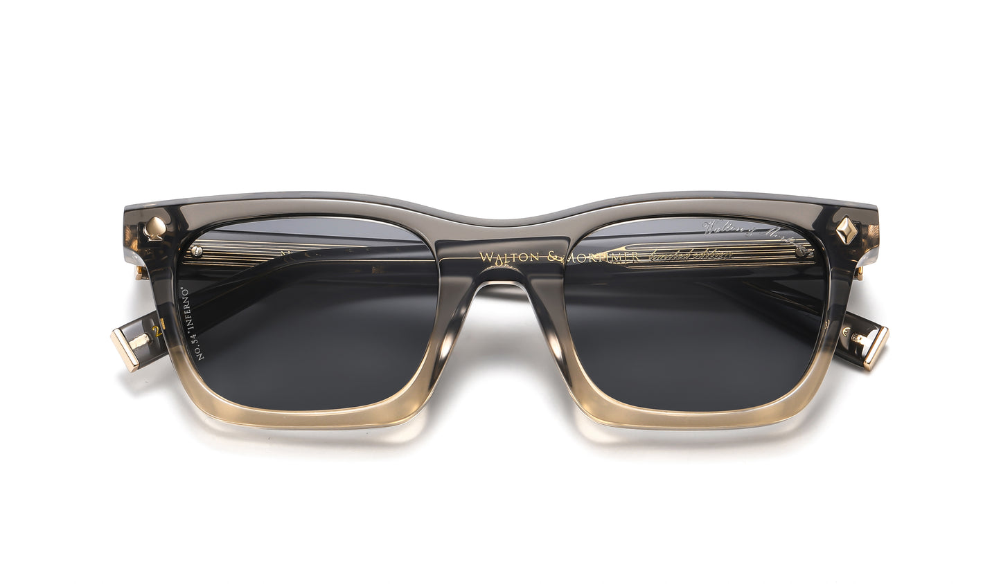 Walton & Mortimer NO. 54: "Inferno" Transparant Gray Sunglasses
