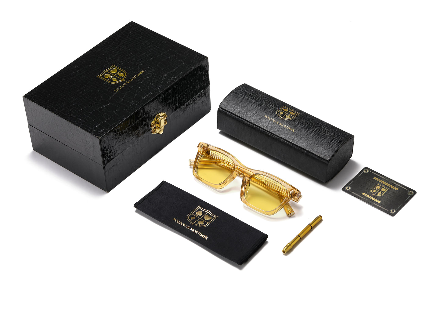 Walton & Mortimer NO. 54: "Inferno" Champagne Shimmer Sunglasses