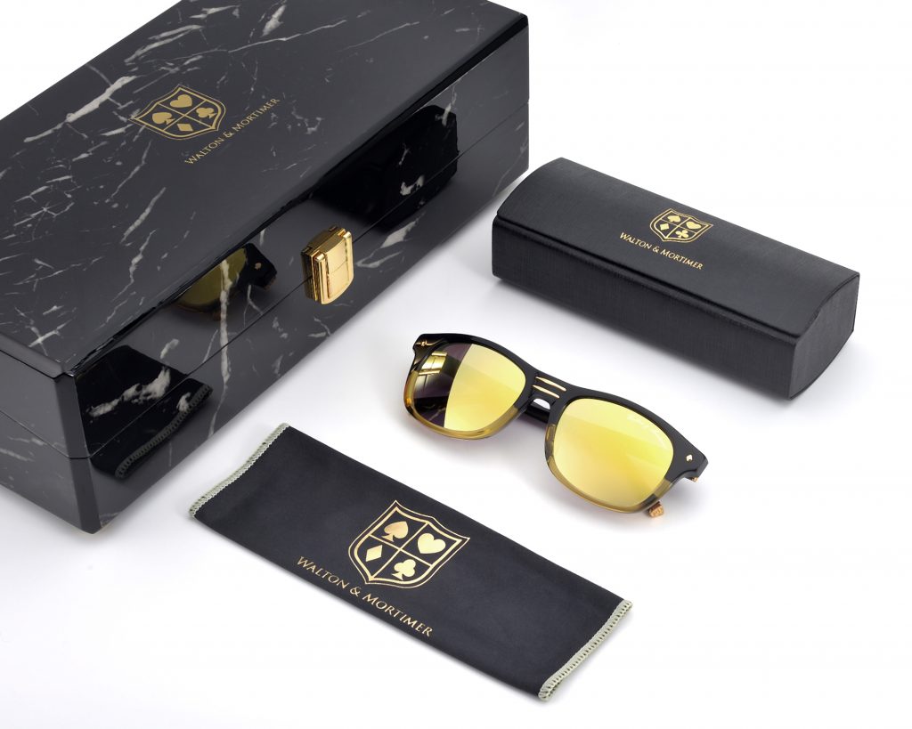 Luxury Eyewear The Showrunner Black Gold Edition wayfarer Sunglasses ,WALTON & MORTIMER