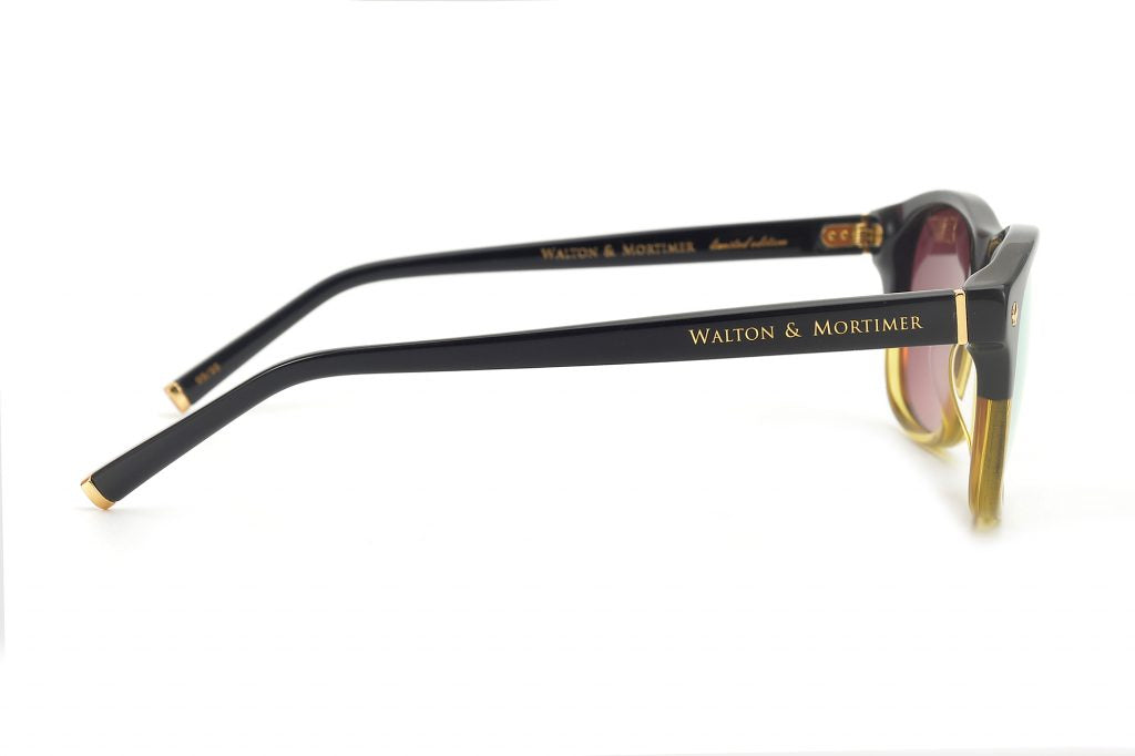 Luxury Eyewear The Showrunner Black Gold Edition wayfarer Sunglasses ,WALTON & MORTIMER
