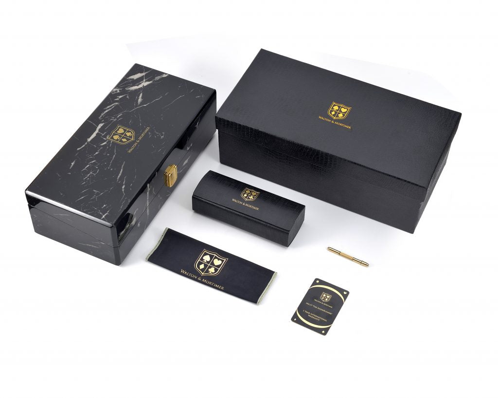 Luxury Eyewear The Showrunner Black Gold Edition wayfarer Sunglasses ,WALTON & MORTIMER