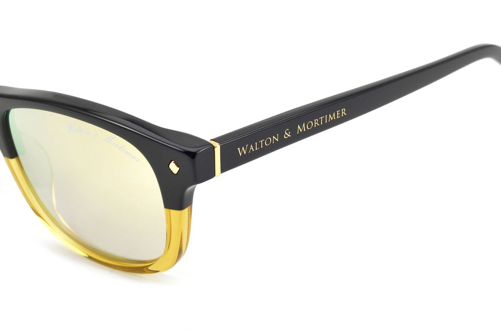 Luxury Eyewear The Showrunner Black Gold Edition wayfarer Sunglasses ,WALTON & MORTIMER