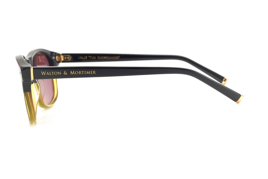 Luxury Eyewear The Showrunner Black Gold Edition wayfarer Sunglasses ,WALTON & MORTIMER