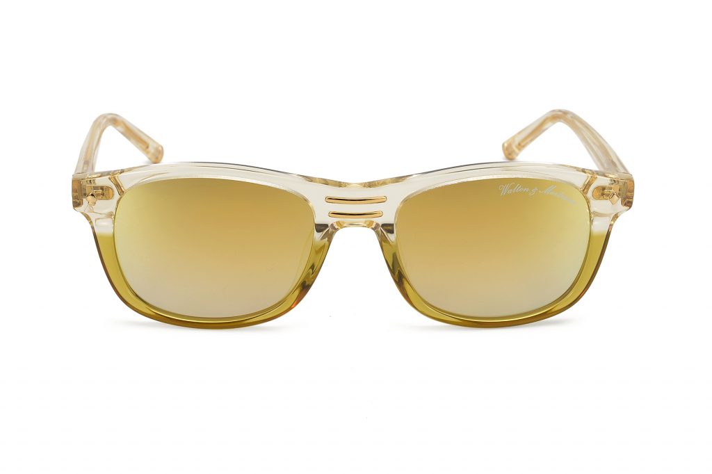 LUXURY EYEWEAR THE SHOWRUNNER TRANSPARANT GOLD EDITION wayfarer Sunglasses ,WALTON & MORTIMER