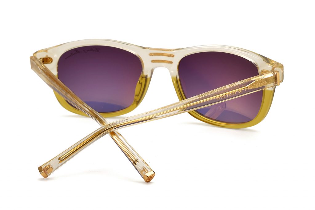 LUXURY EYEWEAR THE SHOWRUNNER TRANSPARANT GOLD EDITION wayfarer Sunglasses ,WALTON & MORTIMER