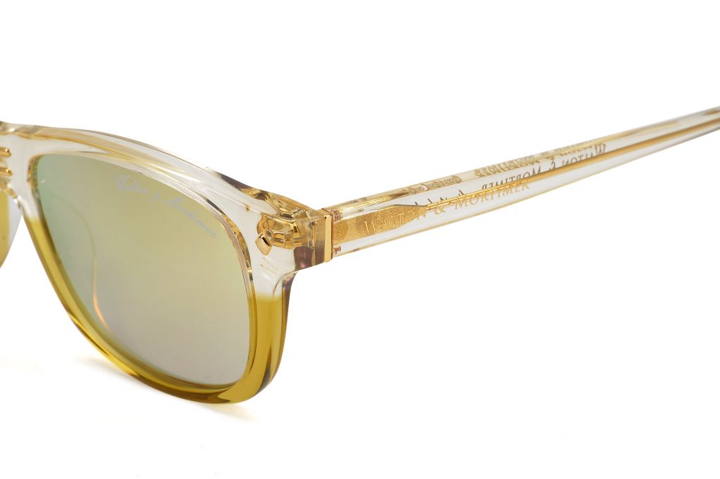 LUXURY EYEWEAR THE SHOWRUNNER TRANSPARANT GOLD EDITION wayfarer Sunglasses ,WALTON & MORTIMER