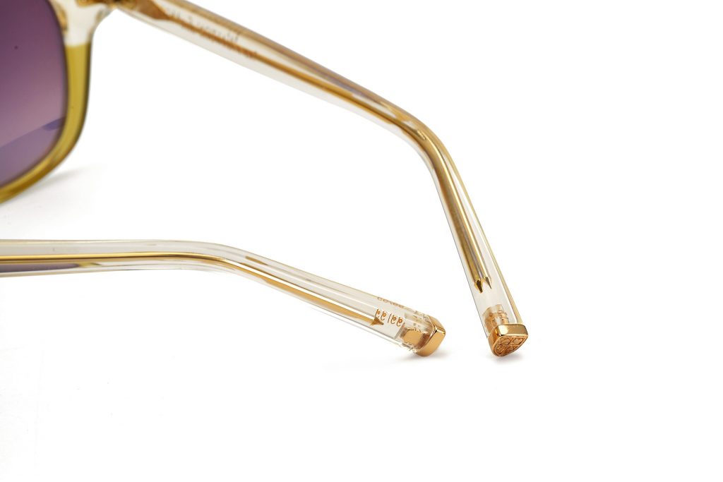 LUXURY EYEWEAR THE SHOWRUNNER TRANSPARANT GOLD EDITION wayfarer Sunglasses ,WALTON & MORTIMER