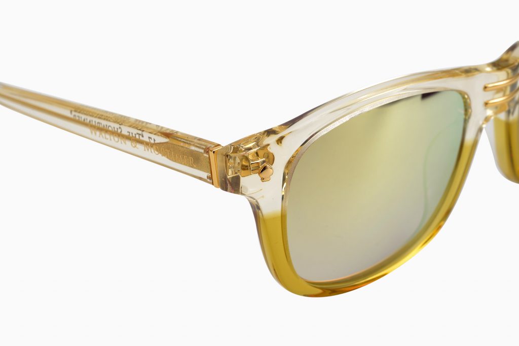 LUXURY EYEWEAR THE SHOWRUNNER TRANSPARANT GOLD EDITION wayfarer Sunglasses ,WALTON & MORTIMER
