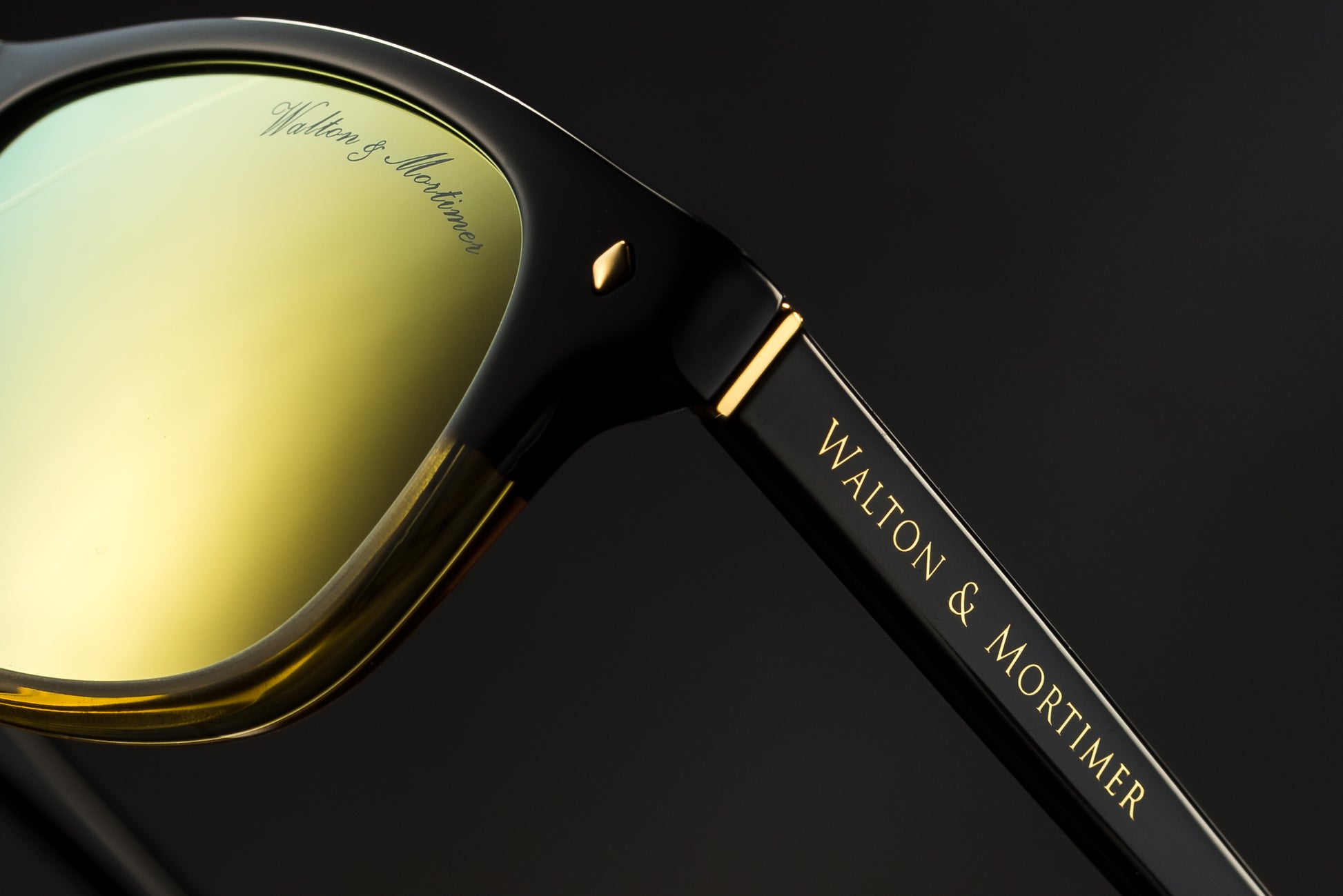 Luxury Eyewear The Showrunner Black Gold Edition wayfarer Sunglasses ,WALTON & MORTIMER