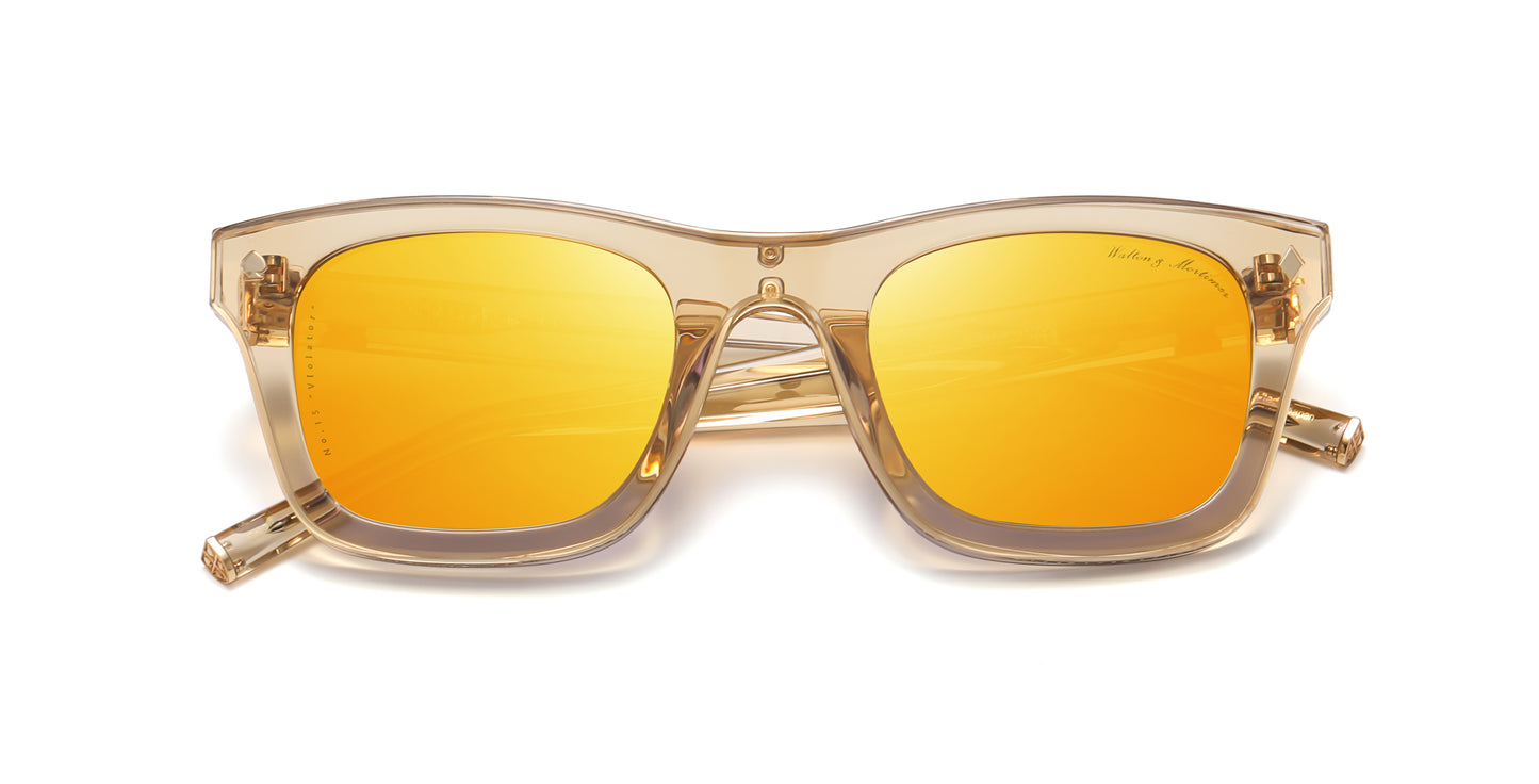 LUXURY EYEWEAR VIOLATOR TRANSGOLD SUNGLASSES ,WALTON & MORTIMER