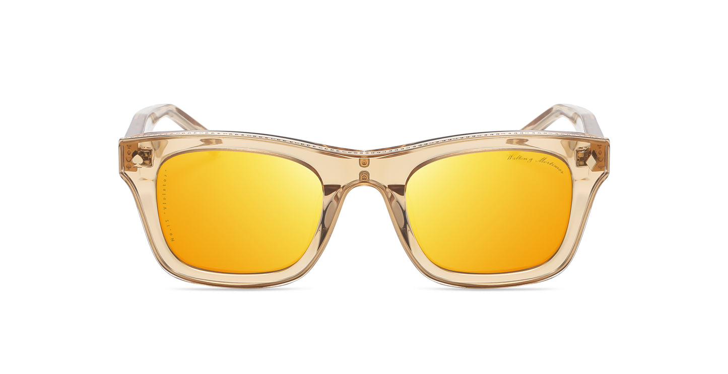LUXURY EYEWEAR VIOLATOR TRANSGOLD SUNGLASSES ,WALTON & MORTIMER