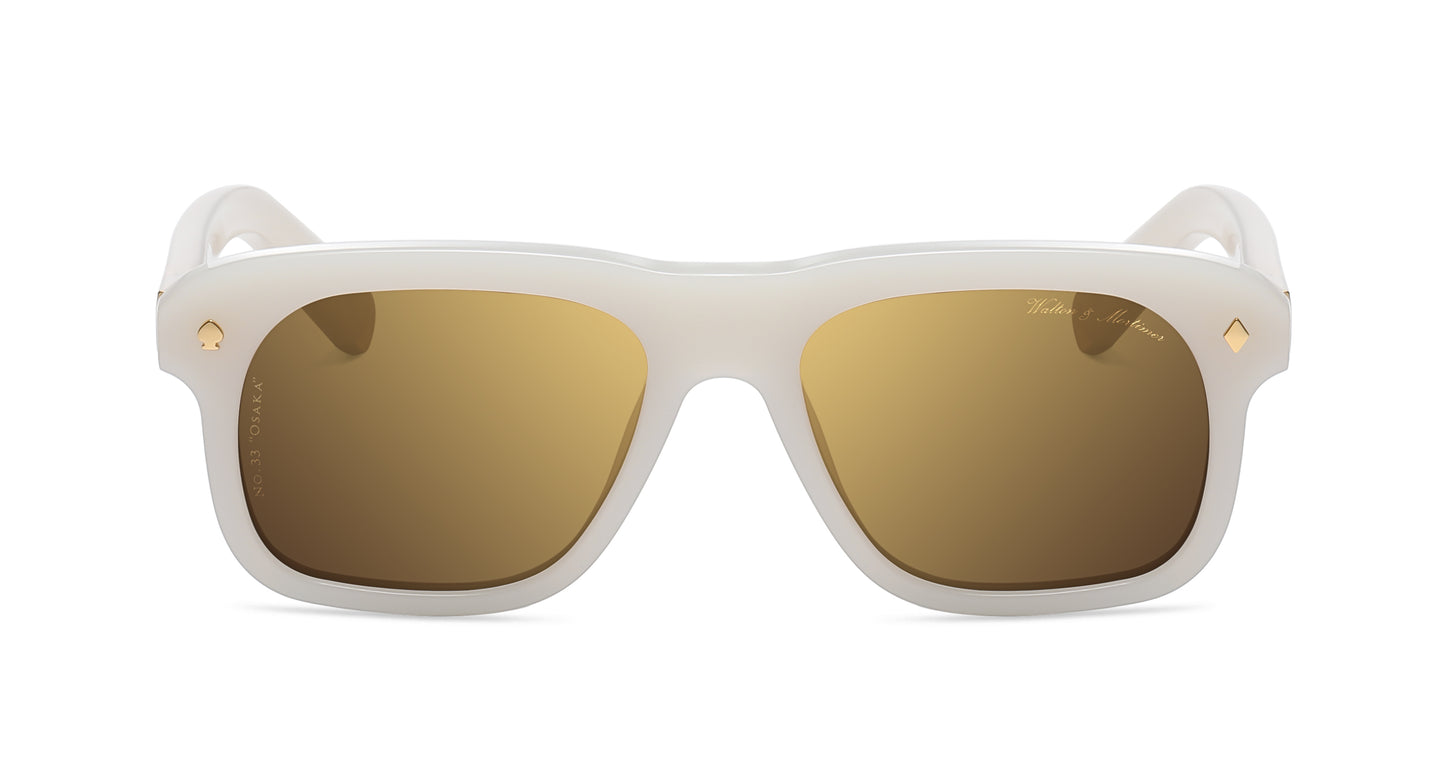 LUXURY EYEWEAR OSAKA MARBLE WHITE SUNGLASSES ,WALTON & MORTIMER