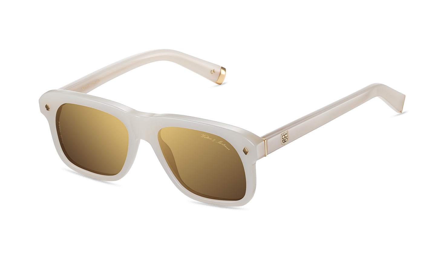LUXURY EYEWEAR OSAKA MARBLE WHITE SUNGLASSES ,WALTON & MORTIMER