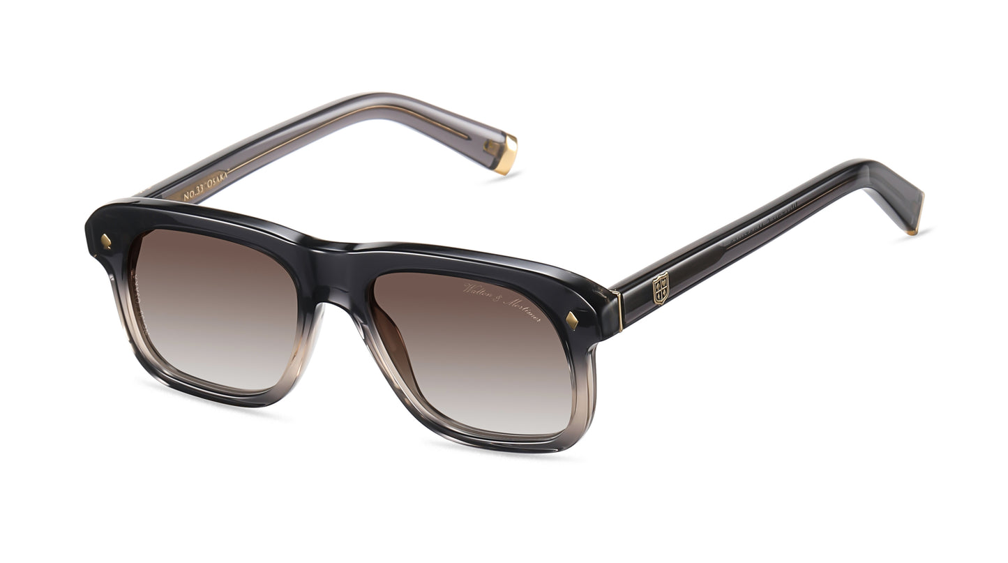 LUXURY EYEWEAR OSAKA GRADIENT GREY SUNGLASSES ,WALTON & MORTIMER