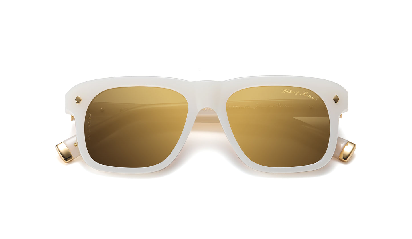 LUXURY EYEWEAR OSAKA MARBLE WHITE SUNGLASSES ,WALTON & MORTIMER