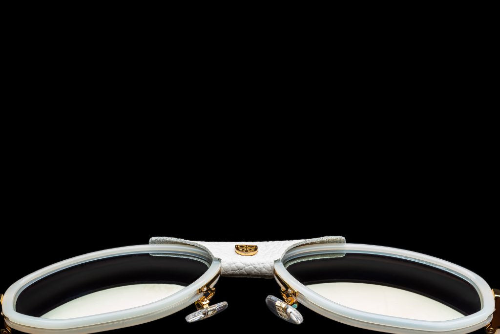 LUXURY EYEWEAR THE GUNRUNNER WHITE EDITION sunglasses ,WALTON & MORTIMER