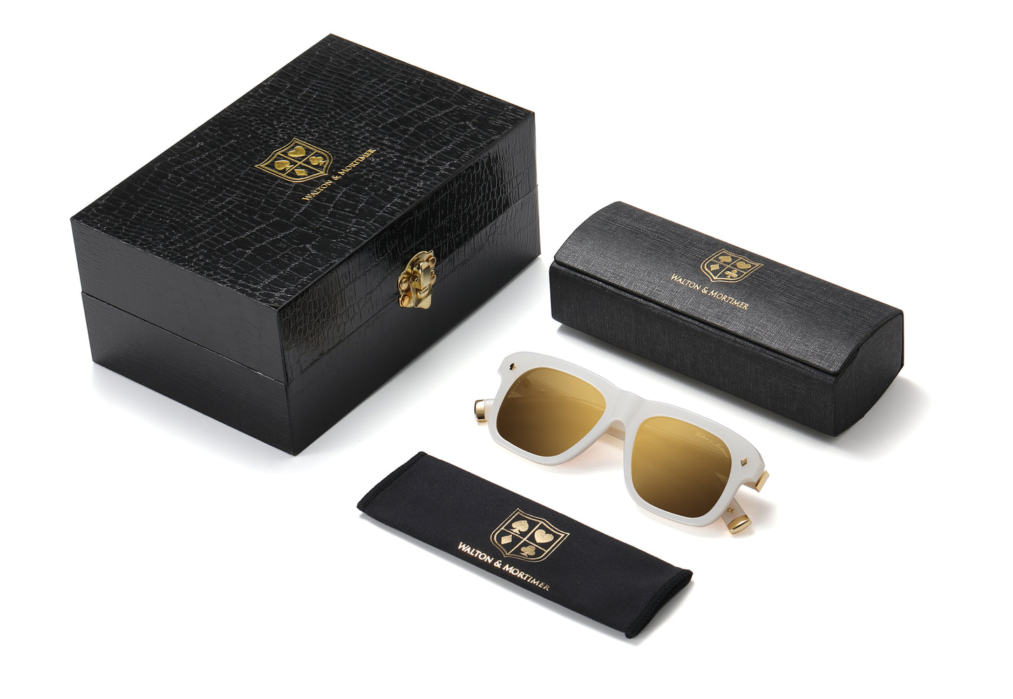LUXURY EYEWEAR OSAKA MARBLE WHITE SUNGLASSES ,WALTON & MORTIMER