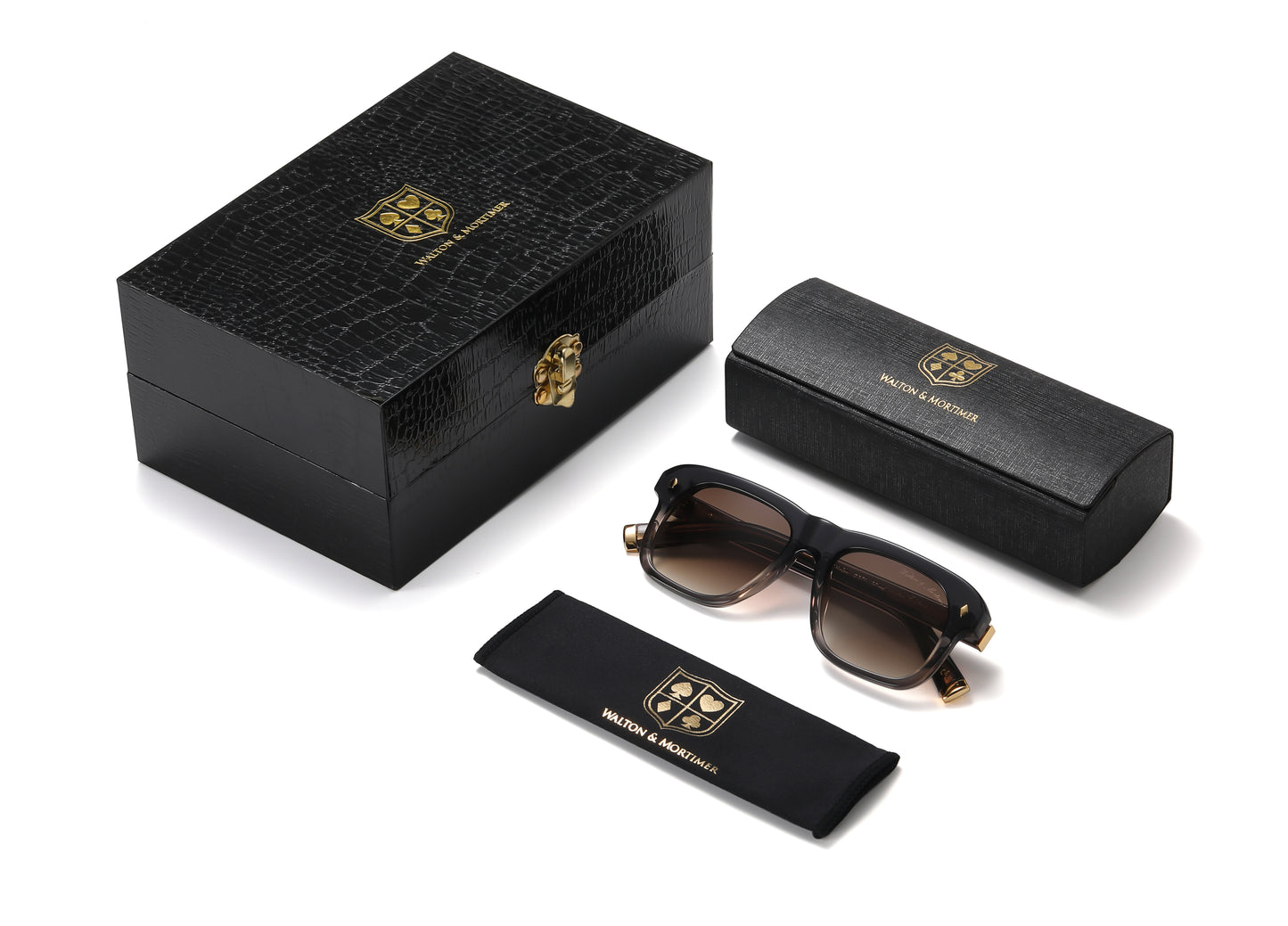 LUXURY EYEWEAR OSAKA GRADIENT GREY SUNGLASSES ,WALTON & MORTIMER