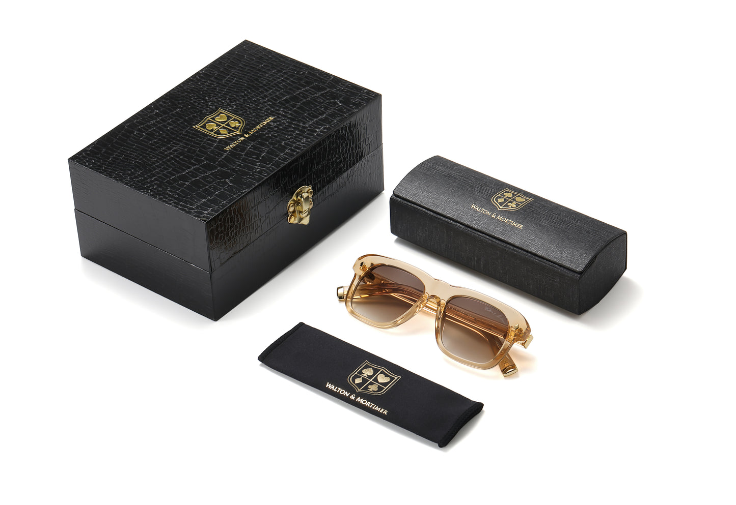 LUXURY EYEWEAR OSAKA CHAMPAGNE SUNGLASSES ,WALTON & MORTIMER