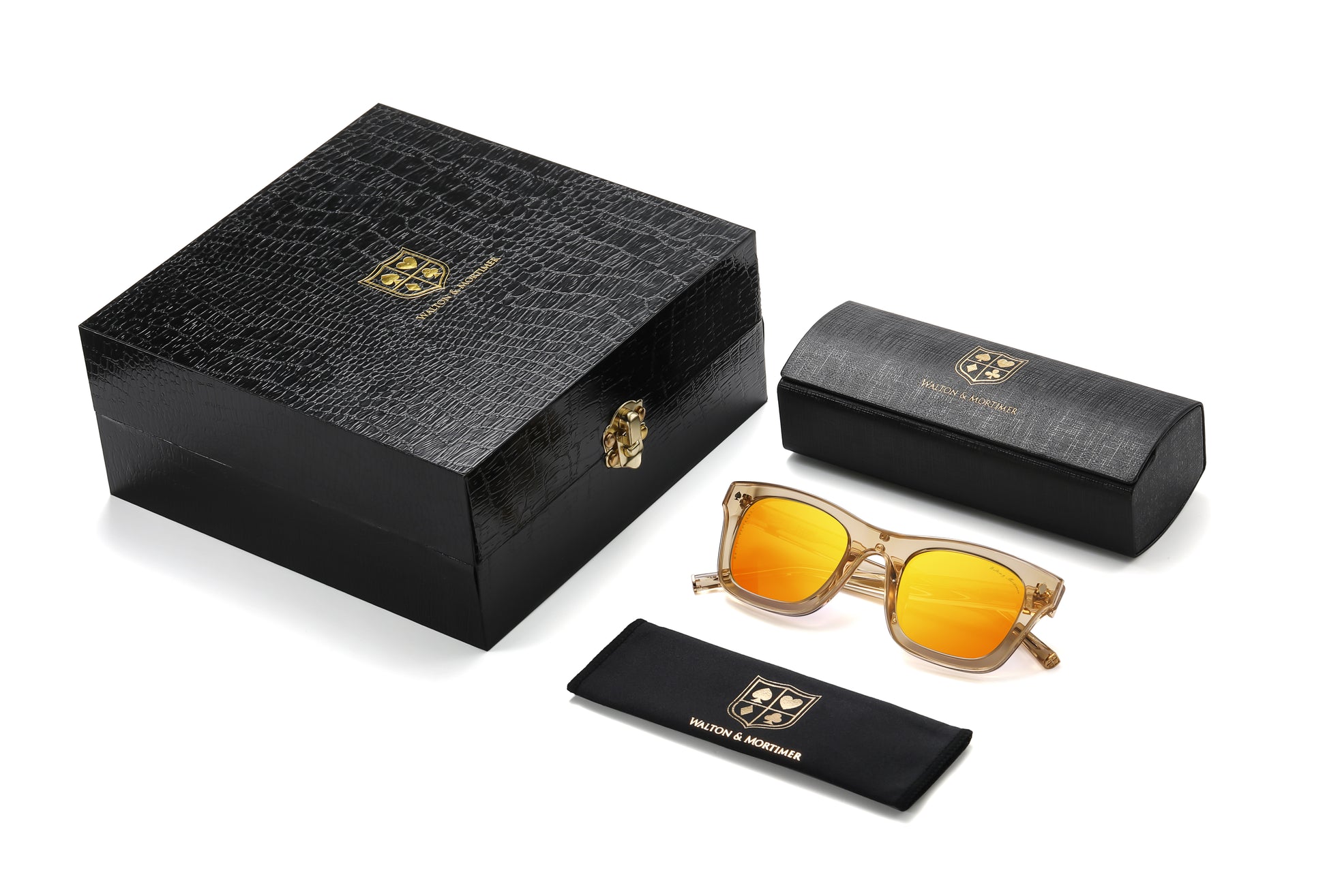 LUXURY EYEWEAR VIOLATOR TRANSGOLD SUNGLASSES ,WALTON & MORTIMER