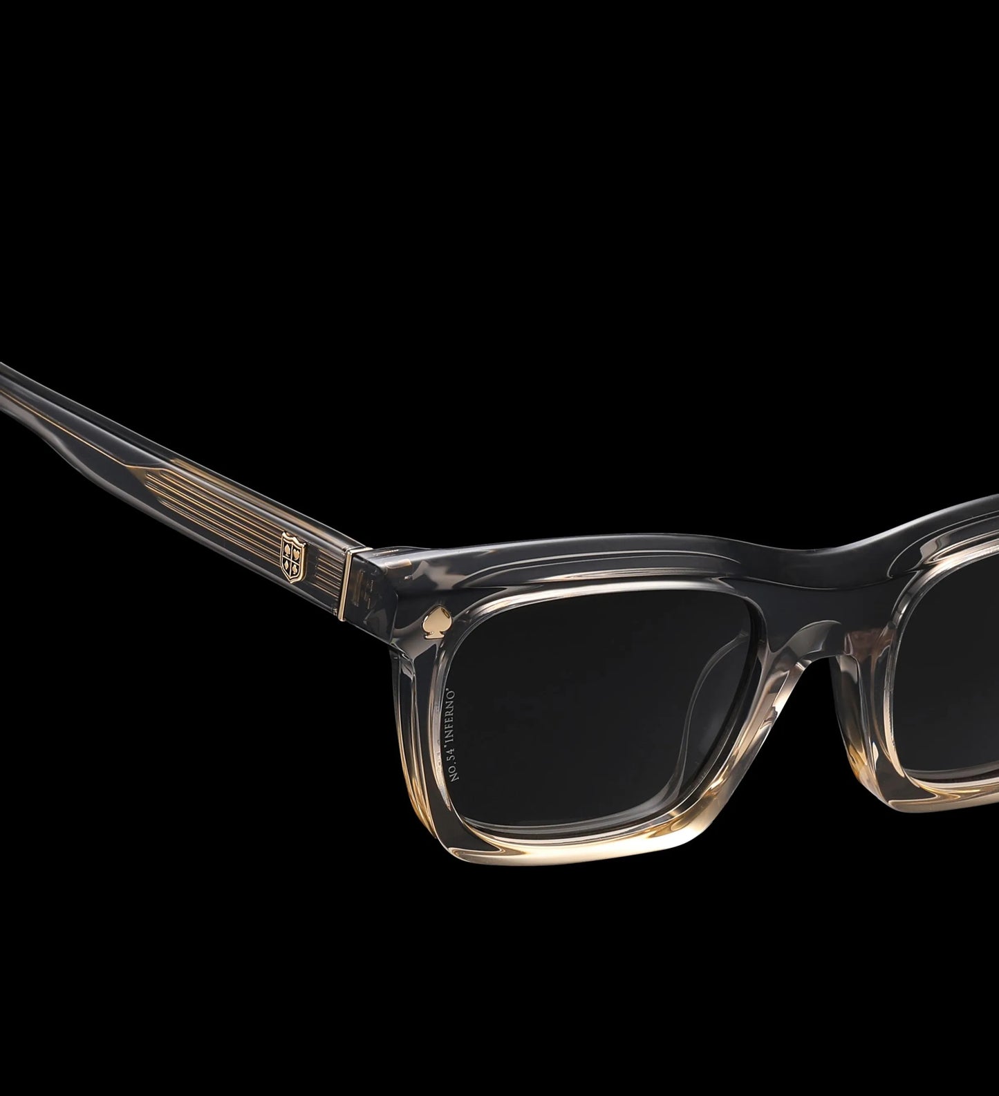 Walton & Mortimer NO. 54: "Inferno" Transparent Gray Sunglasses