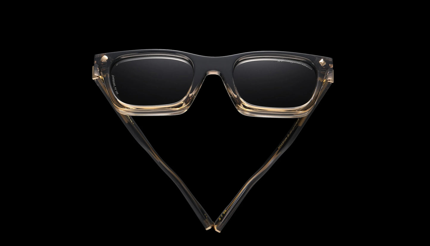 Walton & Mortimer NO. 54: "Inferno" Transparent Gray Sunglasses
