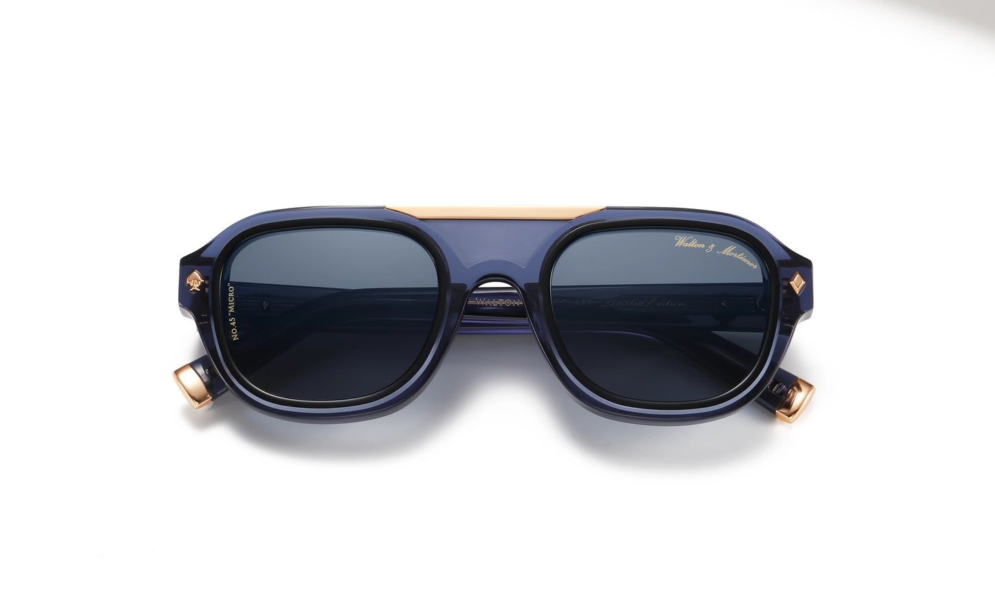 No. 45 "Micro" Limited Edition Sunglasses - Indigo Blue Color