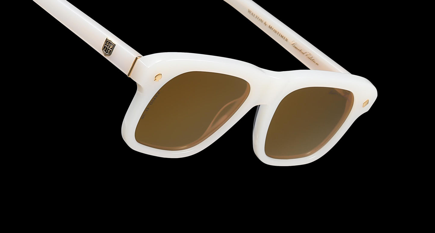 WALTON & MORTIMER® N°. 33 LUNETTES DE SOLEIL "Osaka" MARBRE BLANC ÉDITION LIMITÉE