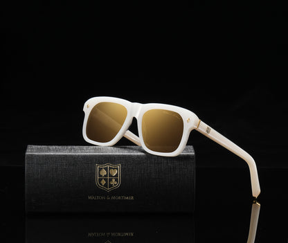 WALTON & MORTIMER® NO. 33 "Osaka" MARBLE WHITE LIMITED EDITION SUNGLASSES