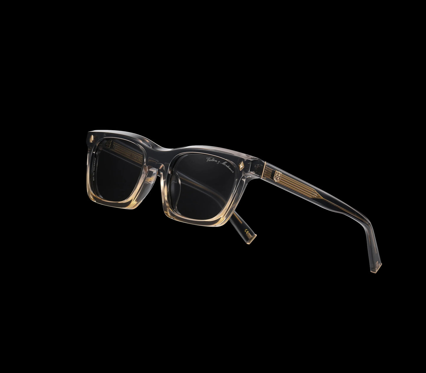 Walton & Mortimer NO. 54: "Inferno" Transparent Gray Sunglasses
