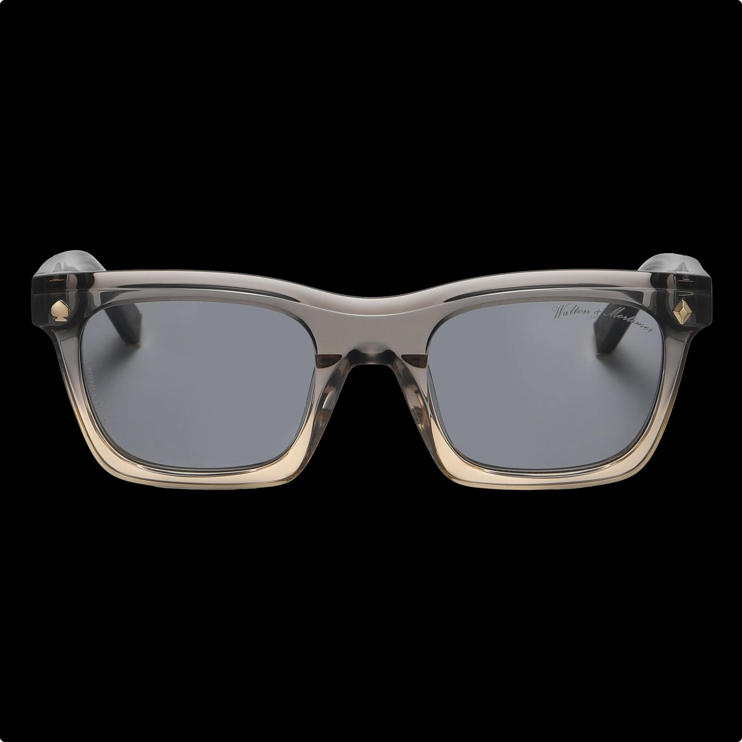 Walton & Mortimer NO. 54: "Inferno" Transparent Gray Sunglasses