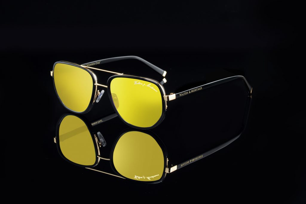 LUXURY EYEWEAR NUMBER ONE” BLACK LIMITED EDITION aviator sunglasses ,WALTON & MORTIMER