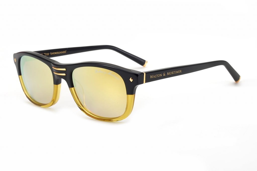 Luxury Eyewear The Showrunner Black Gold Edition wayfarer Sunglasses ,WALTON & MORTIMER