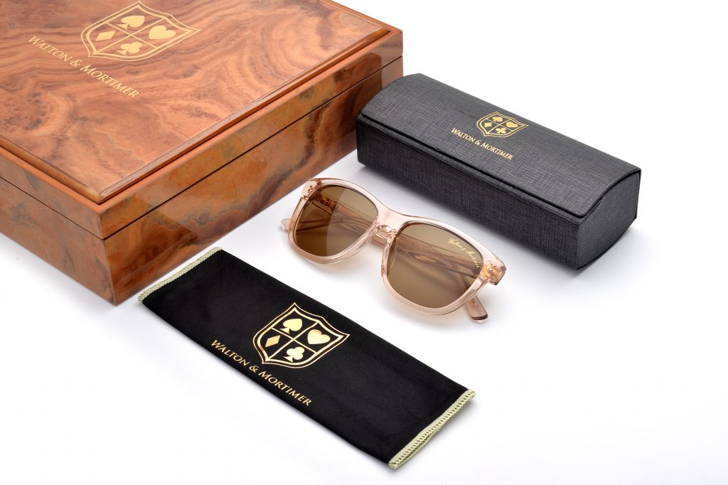 LUXURY EYEWEAR MR.GLASS” “GOLD-TRANS” LIMITED EDITION wayfarer Sunglasses ,WALTON & MORTIMER